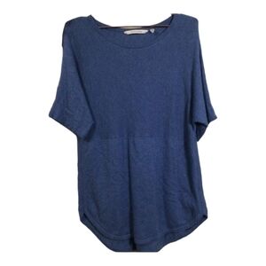 Soft Surroundings Blue Cashmere Wool  Blend Knit Sweater Large Petite